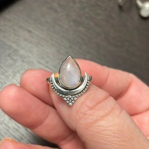Unique Moonstone Sterling Silver Ring